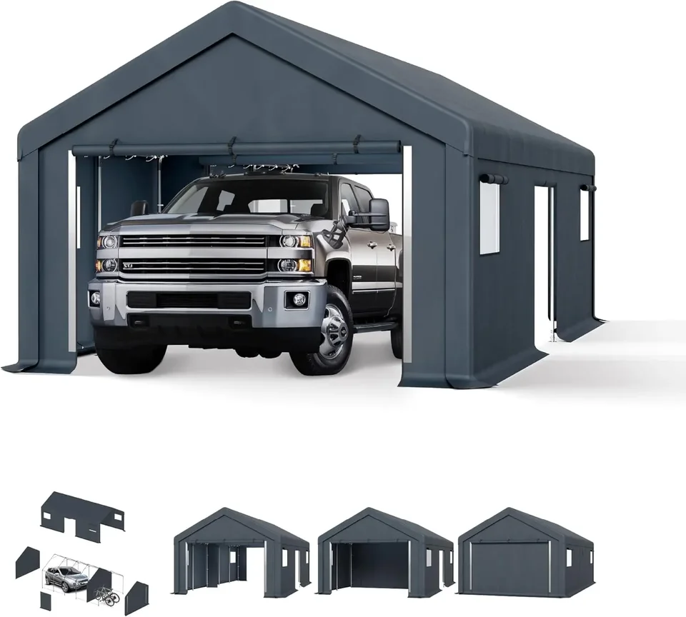13'x24'x9.6 'Outdoor prenosný úložný úložný priestor pre prístrešok pre prenosnú garážovú súpravu pre prenosnú garážovú súprav