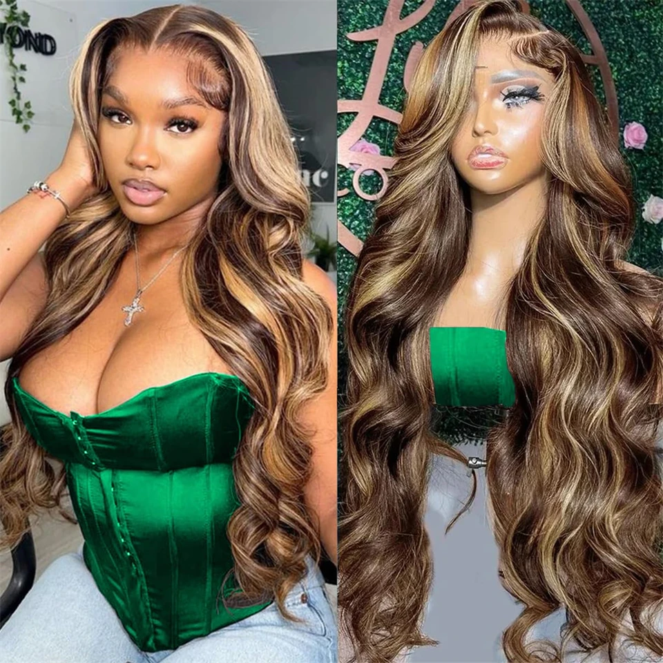 13x4 13x6 medový blond čipka predné parochne ľudské vlasy vopred vytrhnuté p427 Ombre zvýraznenie čipky čelnej parochne s detskými vlasmi pre ženy