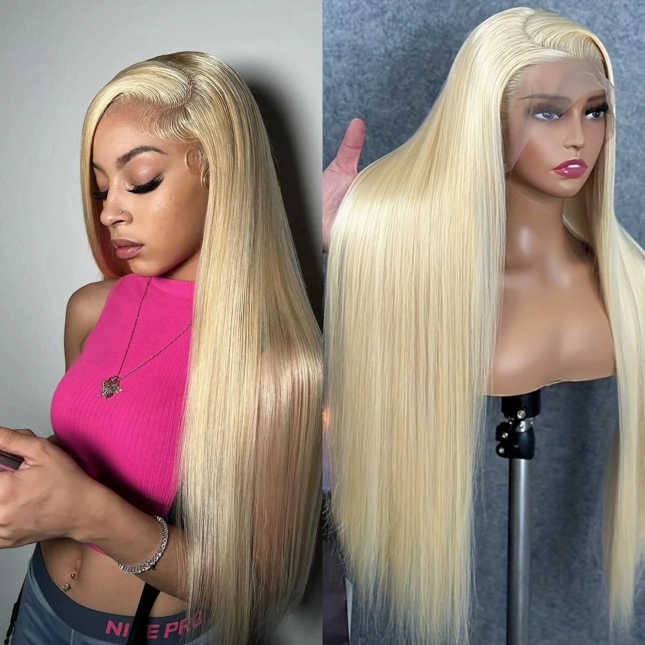 13x6 HD priehľadné 613 Blonde čipka Čelné ľudské vlasové parochne Parochne sfarbené parochňu Brazílska kosť rovná 13x4 čipkovaná predná parochňa 36inch