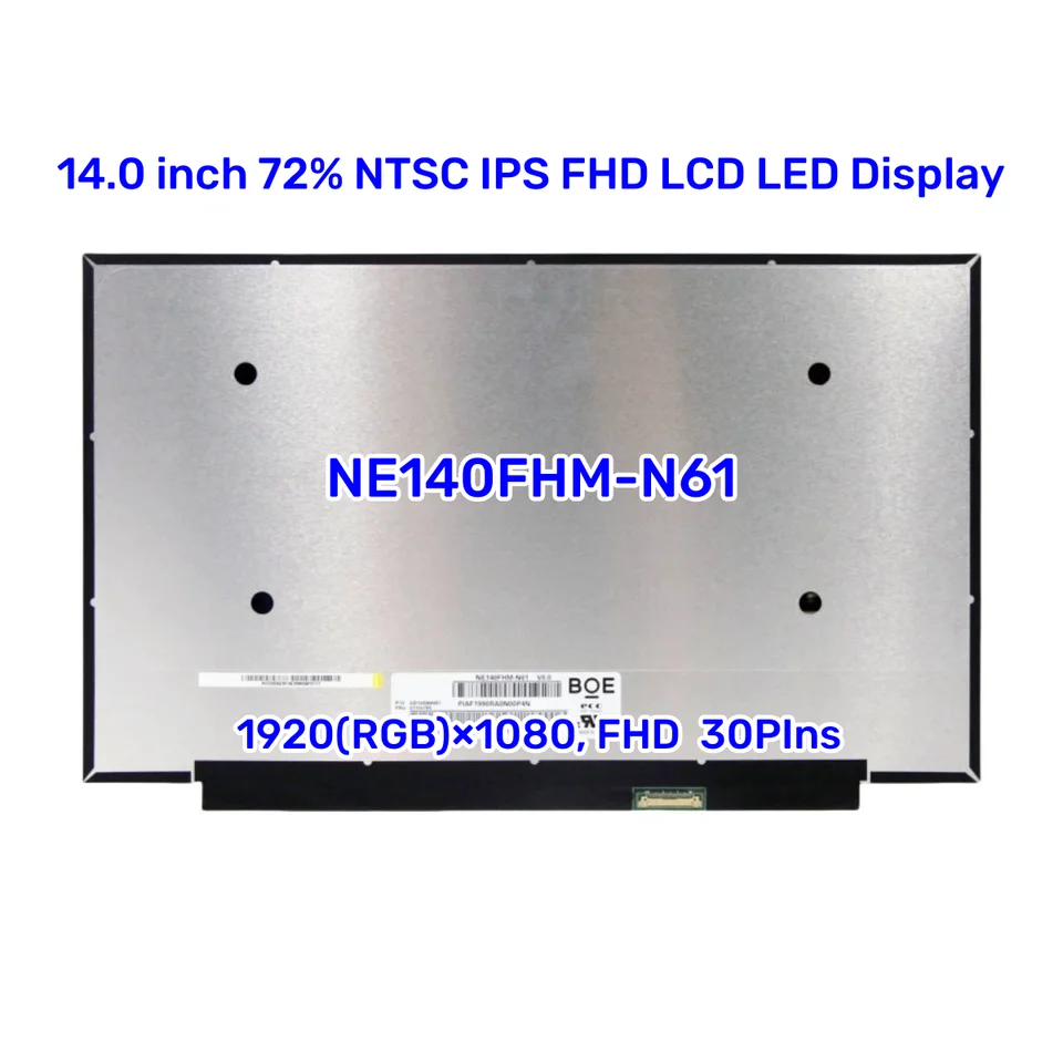 14,0 palca Nový NE140FHM-N61 Matica obrazovky 16,2 m 72% NTSC IPS FHD LCD LED displej 1920x1080 Panel Fru 01yn155 Výmena