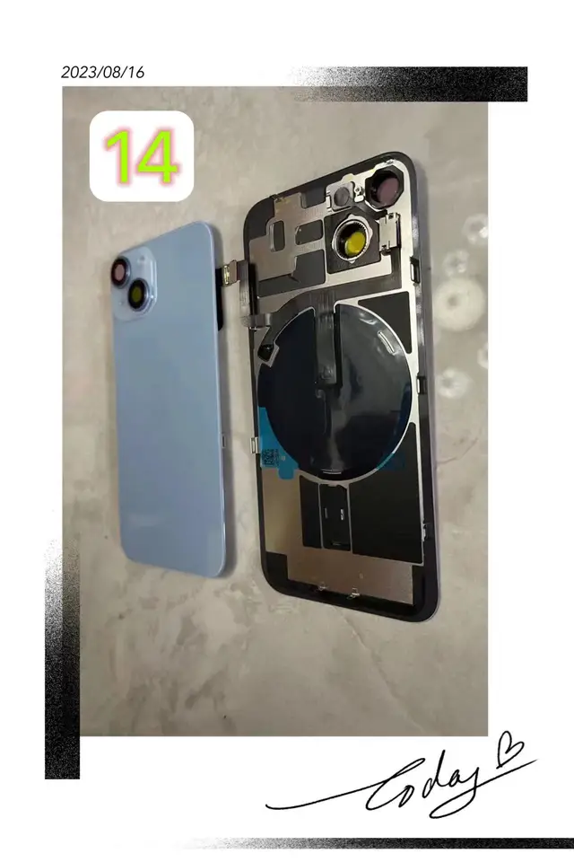 14, 14Plusback sklo sklo s bezdrôtovým ohybovým káblom.