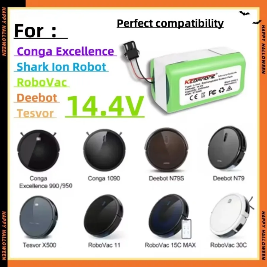 14,4V 4000 mAh batéria pre Eufy Robovac 15c 15t 25c 30 30c 35c Max G10 G15 G20 G30 Hybridné okrajové vakuové príslušenstvo