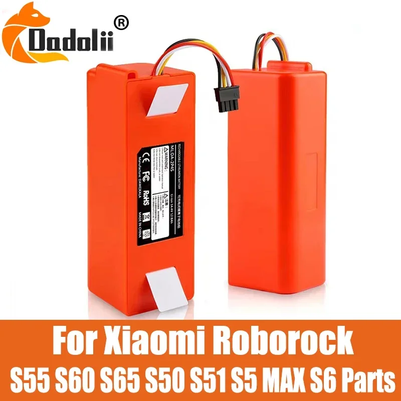 14,4V 5200-12800MAH Robotický vysávač Výmena batérie pre Xiaomi Roborock S55 S60 S65 S50 S51 S5 Max S6 diely S6