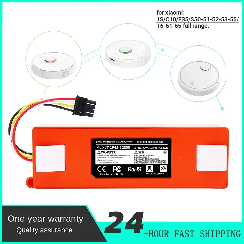14.4V BRR-2P4S-5200S Robotický vysávač Výmena batérie pre Xiaomi Roborock S55 S60 S65 S50 S51 S5 1S 1. Max S6 diely S6