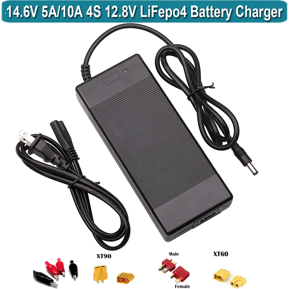 14,6 V 5a 10a LifePO4 nabíjačka, inteligentné nabíjačky 14,6 V pre 12,8 V 4S 12 V Littiumfosfát nabíjateľné batérie fosforečnanu