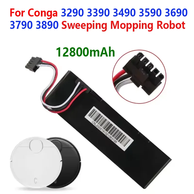 14,8 V Pôvodná nabíjateľná batéria 12800 mAh pre Conga 3290 3390 3490 3590 3690 3790 3890 Vysoký na moppovanie robotov