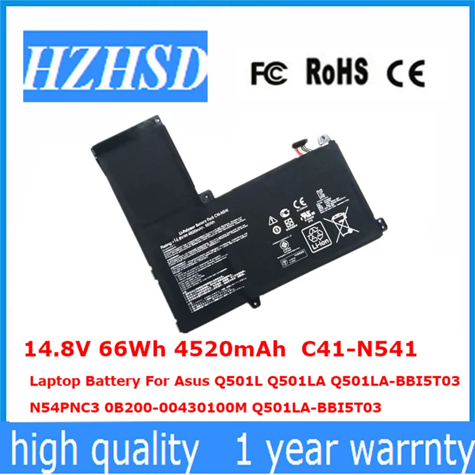 14,8V 66WH 4520MAH C41-N541 laptop batérie pre ASUS Q501L Q501LA Q501LA-BBI5T03 N54PNC3 0B200-00430100M Q501LA-BBI5T03
