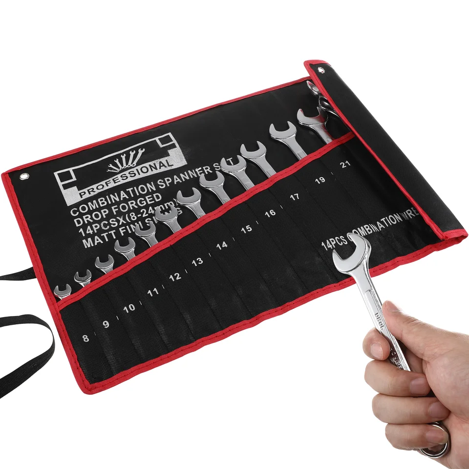 14 ks slivky Bossom 14ks Dual-Purpose Wrench Set Tools Chrome Vanadium Steel Craftsman