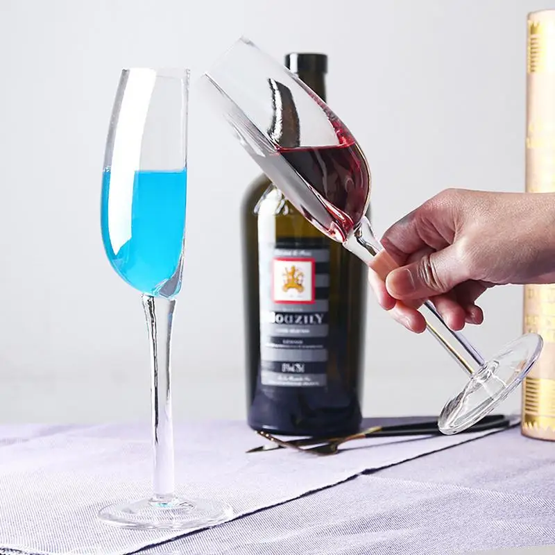 140 ml polovičný pohár Červené multifunkčné priehľadné priehľadné šampanské šampanské poháriky Flute Pohár pre barové párty kokteilové bankety