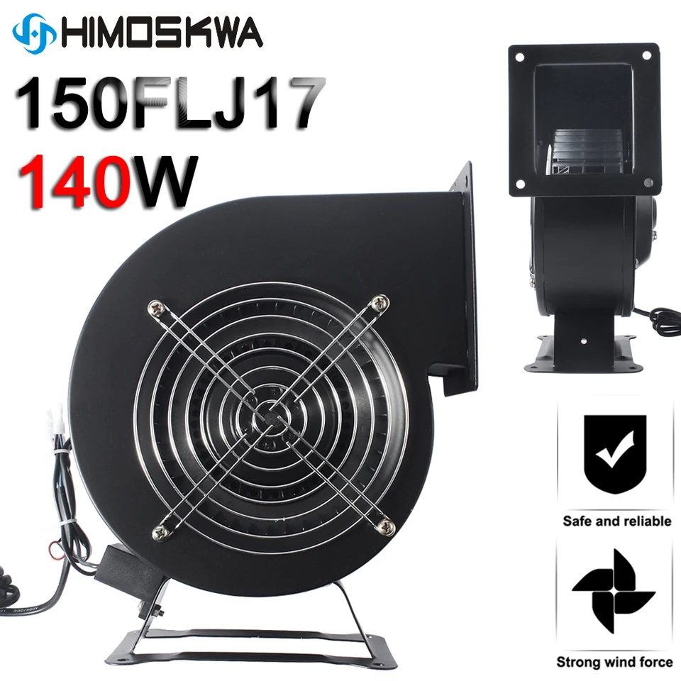 140 W Small Druch Výfukový frekvenčný frekvenčný frekvenčný centrifugálny ventilátor 150flj17 všetok dúchadlo s medeným drôtom 220V 380V