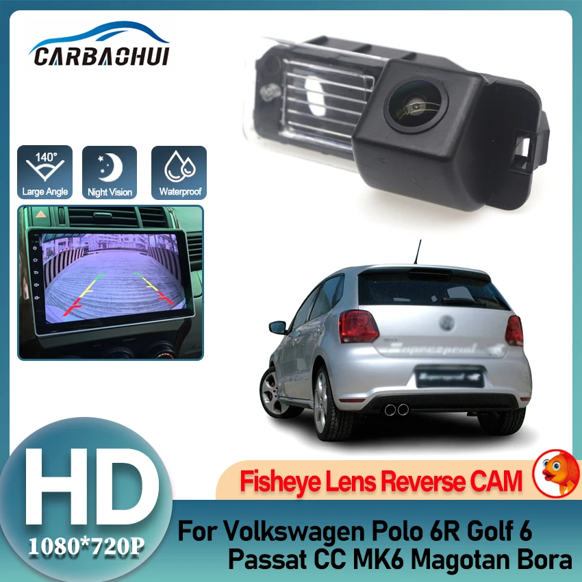 140 ° 1080p HD Night Vision Zadné zobrazenie Zadná kamera pre VW pre VW pre Volkswagen Polo 6R Golf 6 Passat CC MK6 Magotan Bora