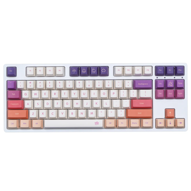 143 klávesov/nastavte Carmine Cloud Keycaps PBT Dye Subbed Key Cap Cap Key Key Caps pre Keychron Anne Gk64 Poker Varmilo Fl980
