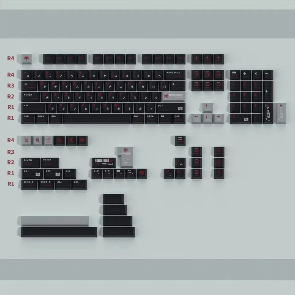 143 Klávesy Arasaka Gaming Keycaps PBT Dye Sublimation Anime Game Black Red Key Caps Cherry Profil CBPK 2077 KeyCap pre prepínač MX
