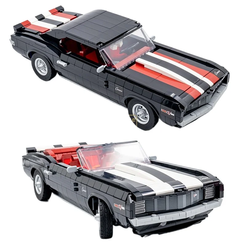 1456pcs Technický Camaro Z/28 1969 Model Sport Car Building Bloky Zostavujú tehly retro vozidlá darček pre deti pre deti
