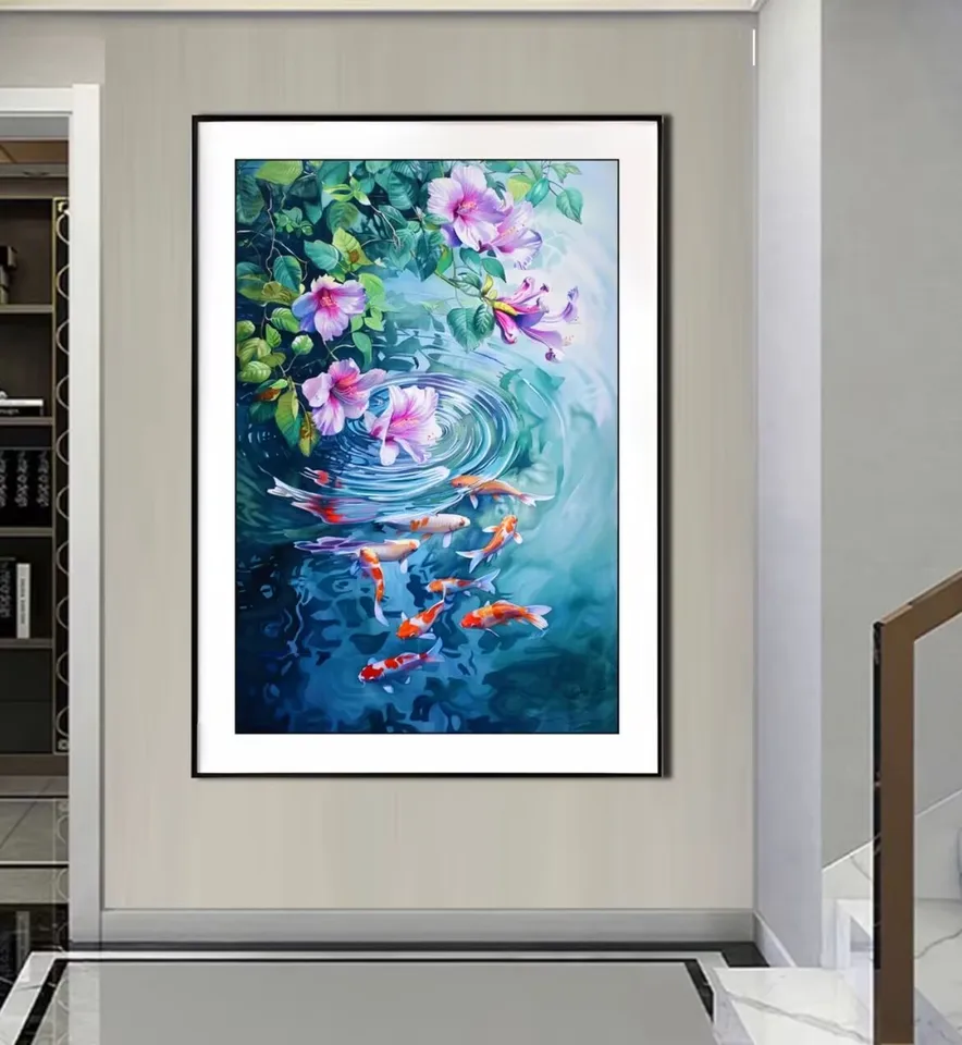 14ct 38x58cm vyšívanie rýb, DIY Cross Stitch Set Full vyšívacie súpravy, tlačený krížový steh, domáci dekor
