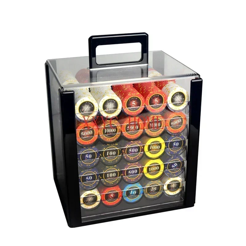14G 39 mm kasíno Profesionálne luxusné hlinky 600/1000 set box set de pokerový čip set/