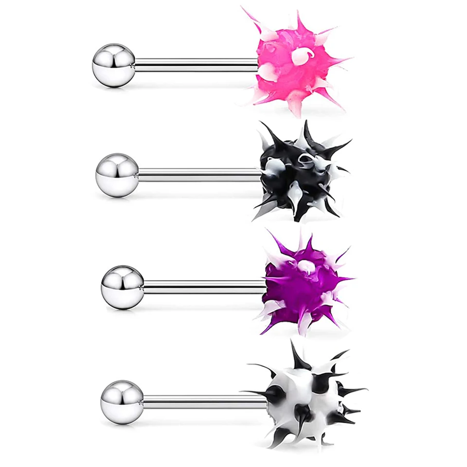 14G 9/16 palca Silikón mäkký hrot guľôčkový bradavkový štít Krhový prsteň Barbell Body Piercing Deting Deting Deting Wholesales 4 Colors Tongu