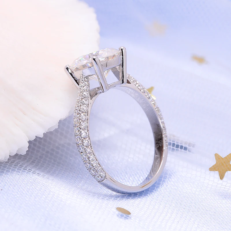 14k biele zlato masívna rezačka def farebná laboratórium pestovaný diamantový zásnubný prsteň HPHT CVD Diamond Ring pre ženy jemné šperky
