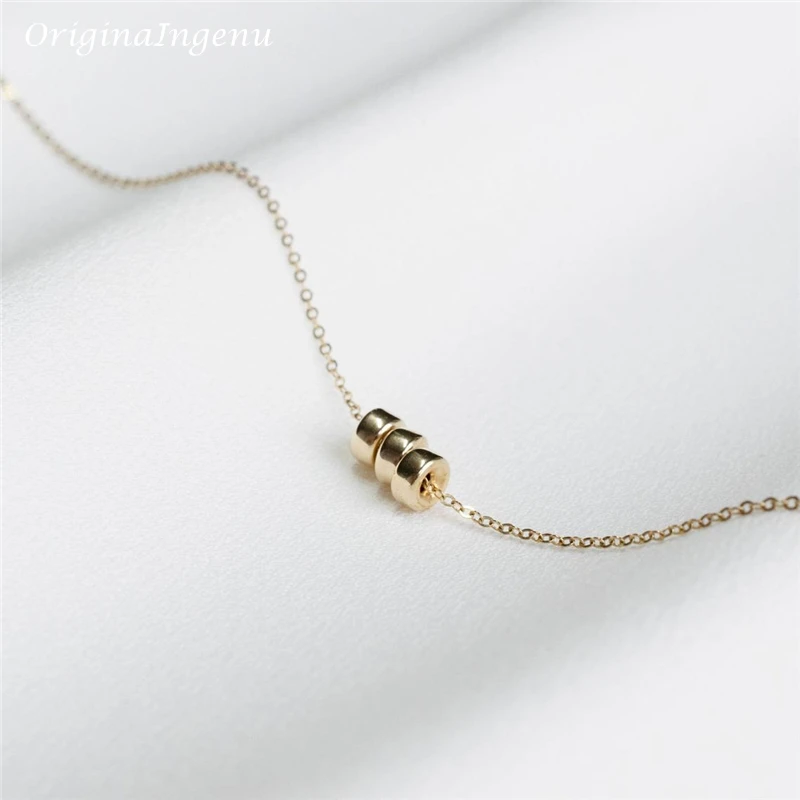 14k Zlato Plnené korálky Náhrdelník Minimalizmus Zlatý náhrdelník zlatý choker boho dámske šperky prívesky