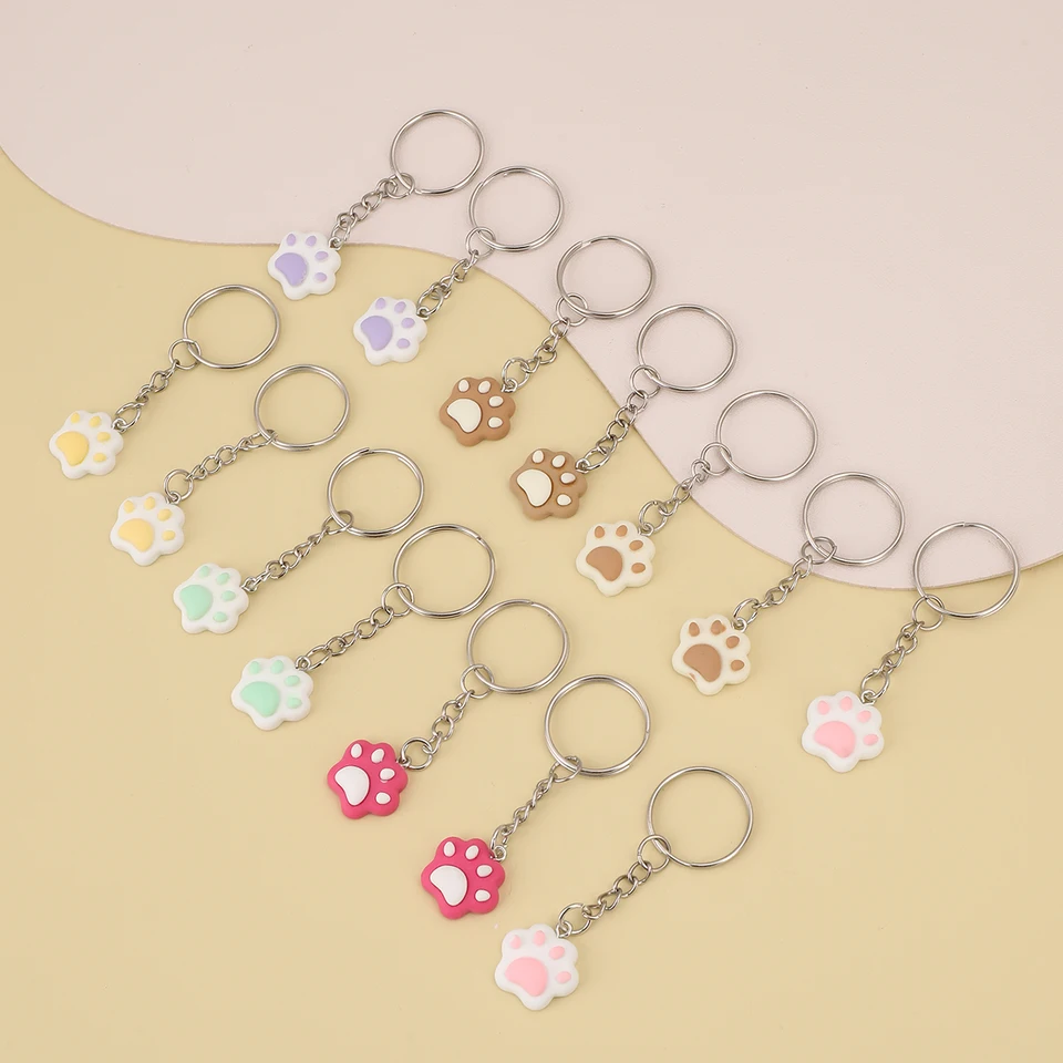 14ks karikatúra paw kúzla kľúče roztomilé PVC Keyring Prispôsobiteľné taškové príslušenstvo Phone Pendant CAR ORNAMENT