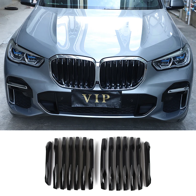 14ks pre BMW X5 G05 2019-2022 Styling automobilu ABS Chrome/Čierna predná mriežka Tink Tin
