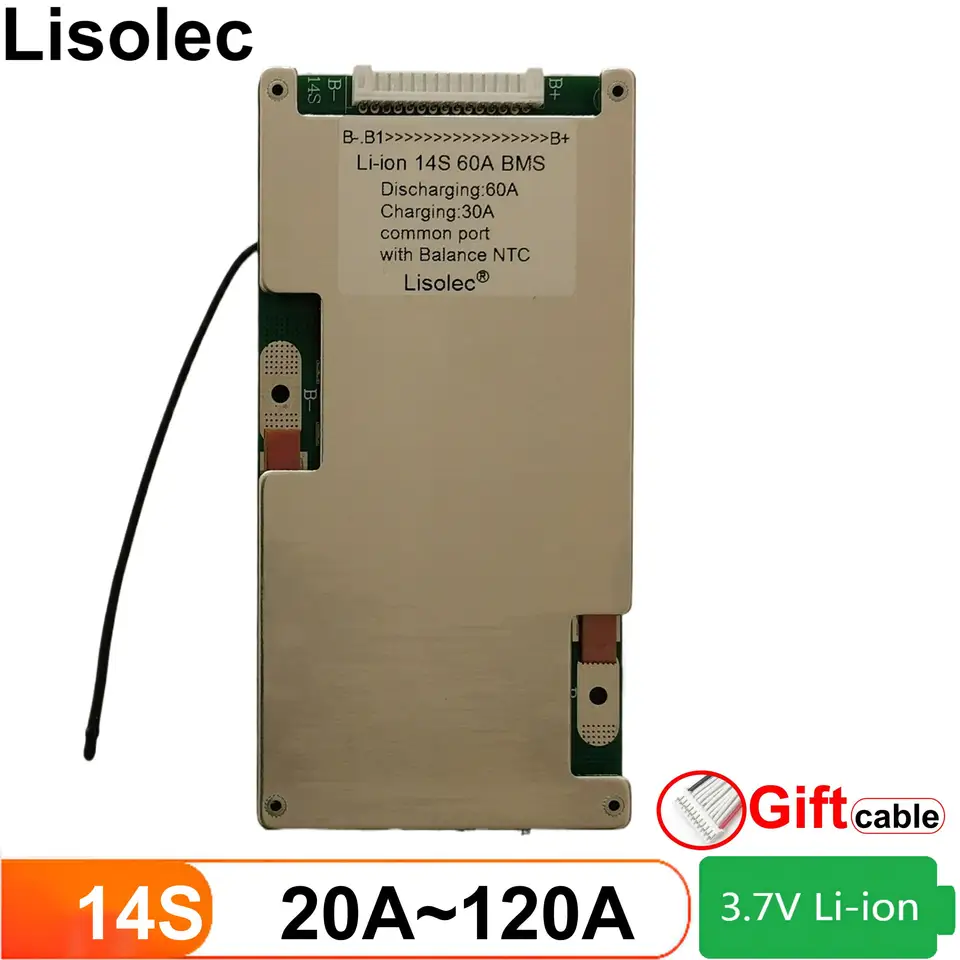 14S BMS lítiová batéria 120A 100A 60A 50A 30A 20A BMS LI-ION 14S 48V 51,8V 18650 21700 Vyváženie PCB PCM pre Scooter E-Bike Scooter