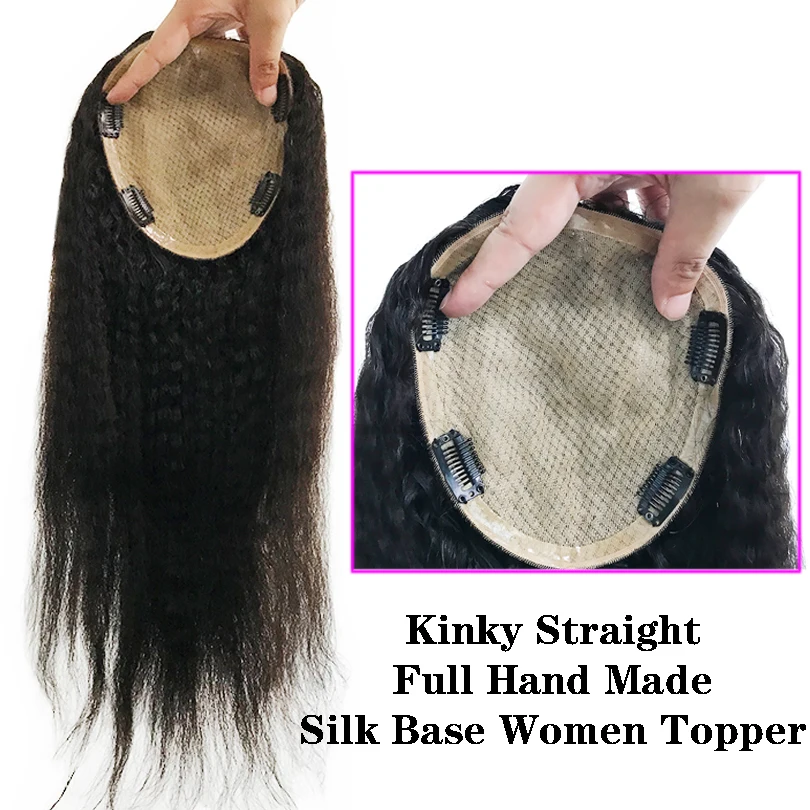 14x16cm Hodvábna základňa Ženy Závesy ručne vyrábané výstredné panenské vlasy Toupee pre ženy pokrývajú biele vlasy sivé vlasy