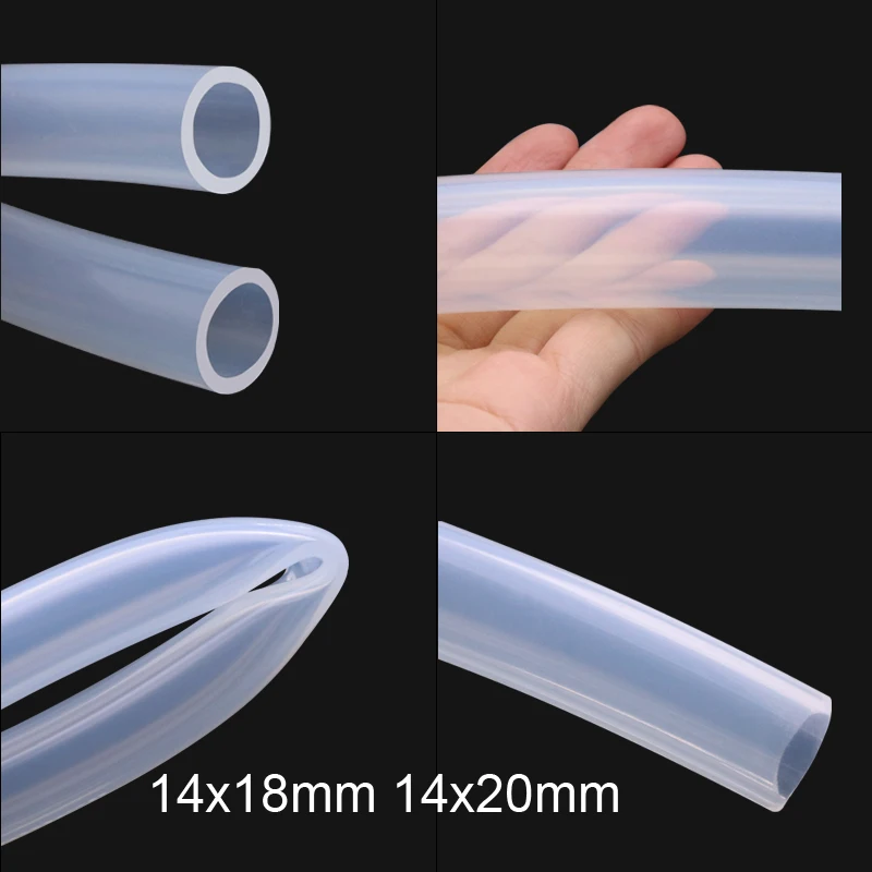 14x18 mm 14x20 mm 14 mm ID 18 20 Priehľadný silikagél hadicový stupeň avirulentnej čistej silikónovej trubice FDA bez chuti kremíka
