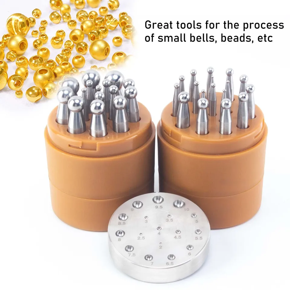 15/17ks údery sada Dapping Blok Punch Ring Ring Percerry Forming Tool pre kovovanie kliešťov