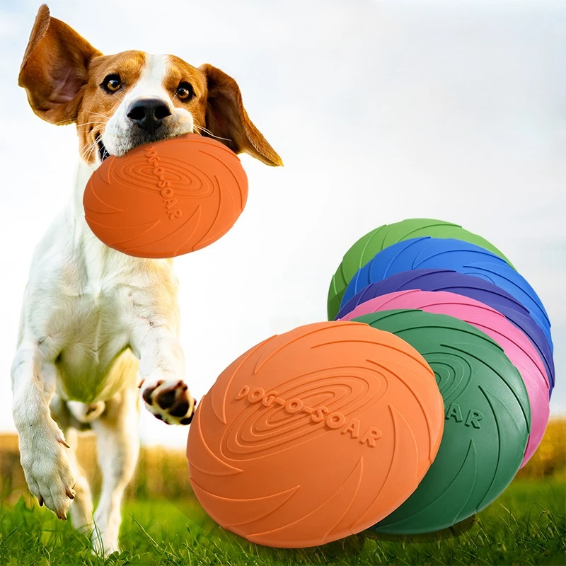 15/18/22 cm Pet Dog Silikone Game Flying Discs Anti-Chew Dog Toy Flying Discs Training Interactive Toys Pet Supplies Flying Disk
