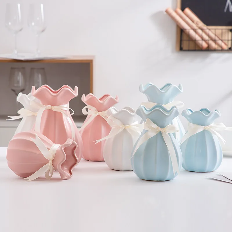 15-20,5 cm porcelán farebný glaz váza Nordické kvetinové usporiadanie kvetinové skladovanie kvetináč kvetináč domáci stôl Darček