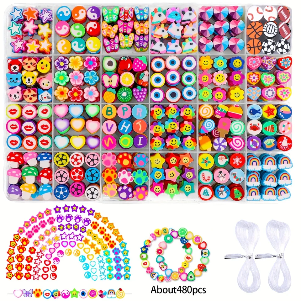 15-24 mriežky Polymérne hlinené korálky Sada Imitácia Perl Beads Kit Soft-Pottery Peads