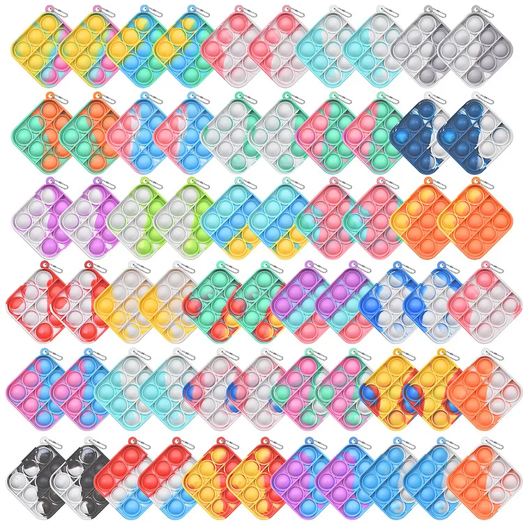15/30/50ks Mini Push Fidget Toy Pack Keychain Fidget Hračky Hračka proti úzkosti s reliéfom Ručné hračky pre deti pre deti Darčeky pre dospelých