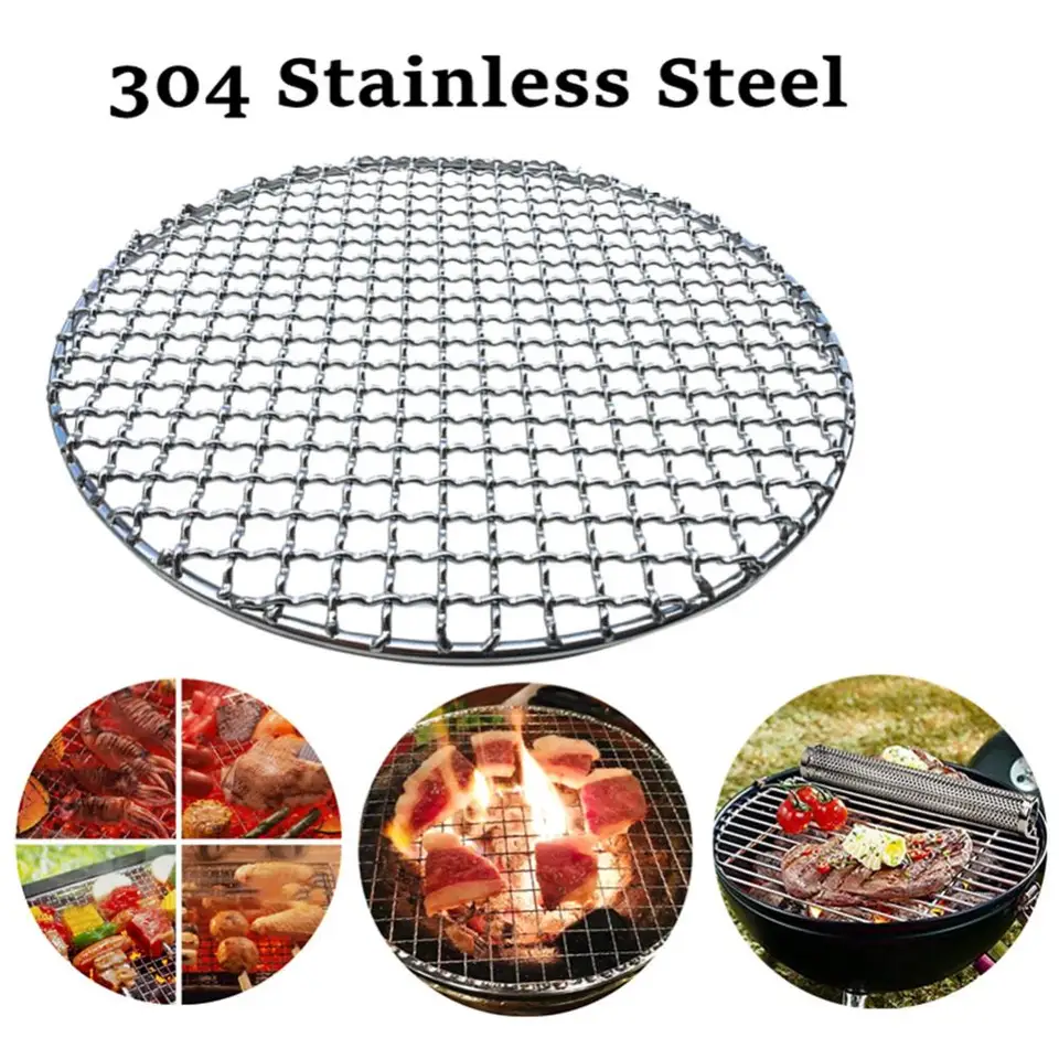 15-38 cm z nehrdzavejúcej ocele Round BBQ Net gril pečená sieťová sieť na grile pečenie panvic