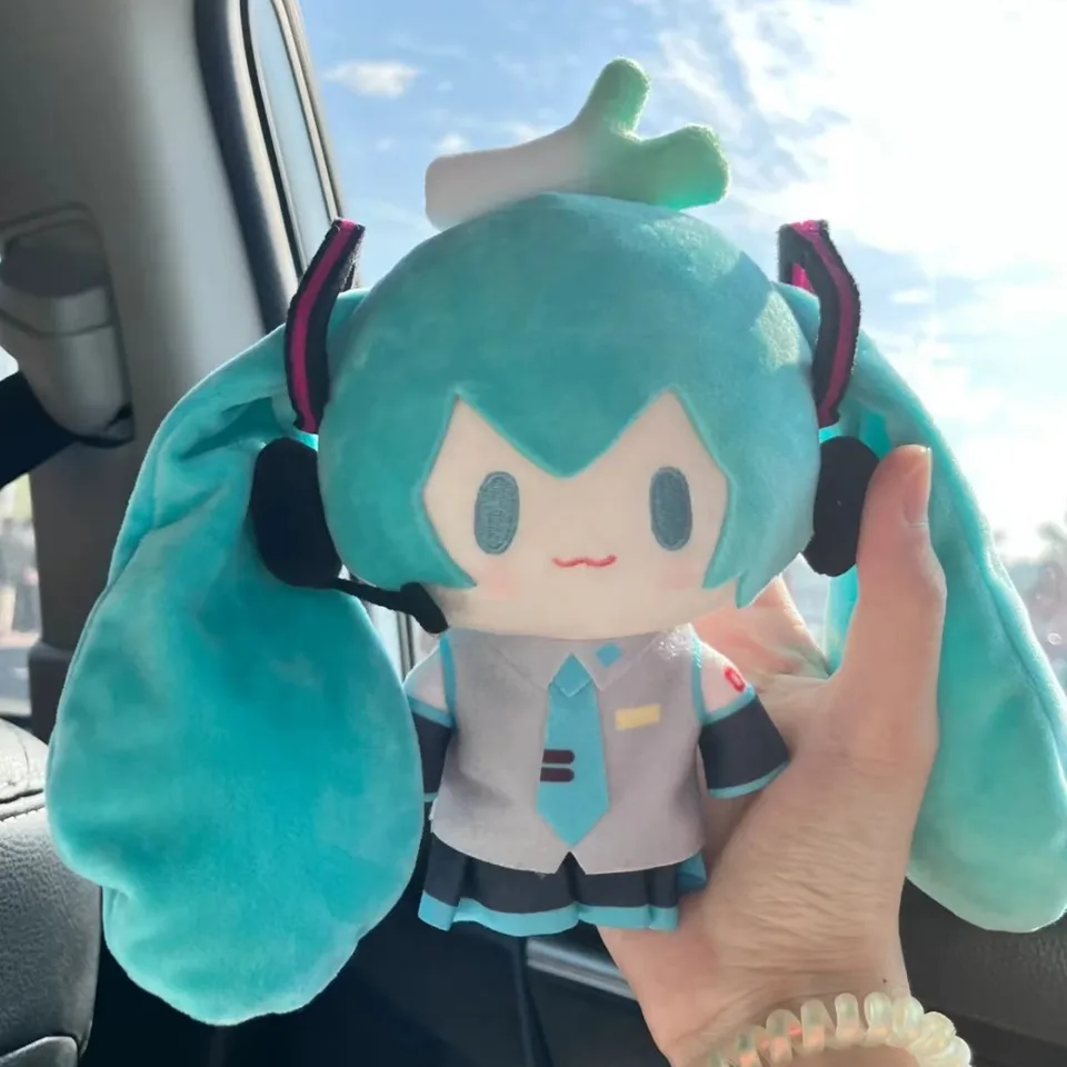 15 cm 2024 Nový anime Hatsune Miku Scallion Figure Kawaii Q Verzia Model Plys Hračky Doll Direments Darčeky