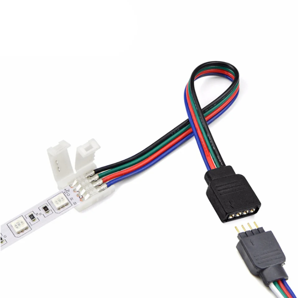 15 cm 4 PIN 5050 3528 LED RGB Konektor predlžovacieho kábla LED pásik LED pásik 10ks