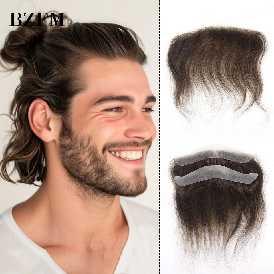 15 cm rovný muž Toupee v štýl frontálnej vlasovej línie pre mužov 100% ľudské remy vlasy ultra tenká pokožka Pu mužská kapilárna protéza