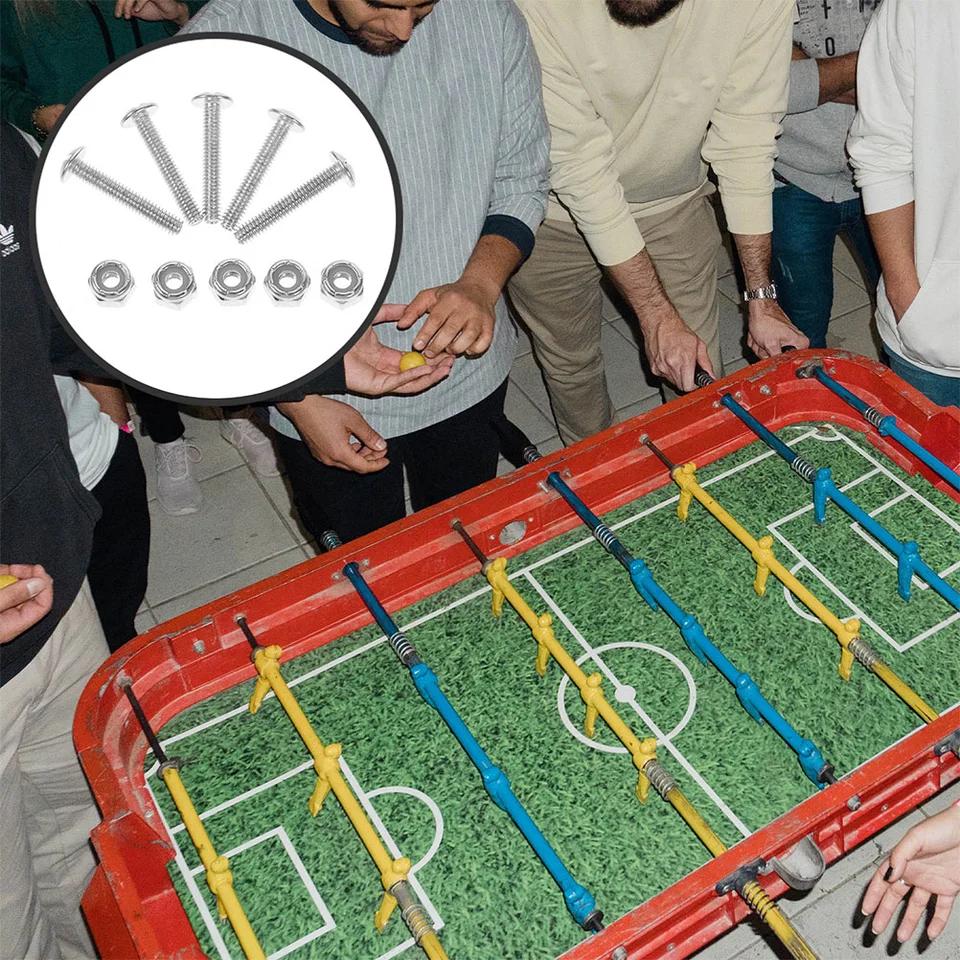 15 ks Foosballové doplnky ľahké skrutky náhradné diely Futbalové kovové fixované upevňovacie galvanizované železné strojy Play
