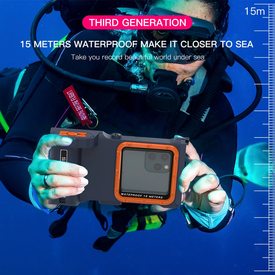 15 m profesionálne potápačské nepremokavé puzdro pre Samsung S24 Ultra S23 Fe S22 S20 Plus A53 A73 Swim Outdoor Sports 6,9 palca pod vodou