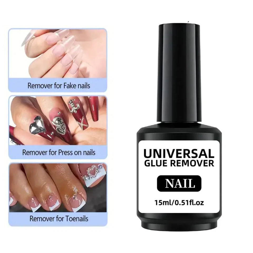 15 ml *2 kusy lepidla Remover Cleaner Liquid pre falošné nechty/UV gél/lesk/nálepka/dekorácie ľahký odstraňovač