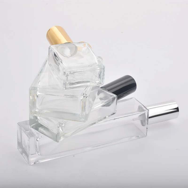 15 ml 30 ml 50 ml číre mini vzorky doplňuje fľašu so sprejom parfumového rozprašovača s čiernym zlatým strieborným vekom