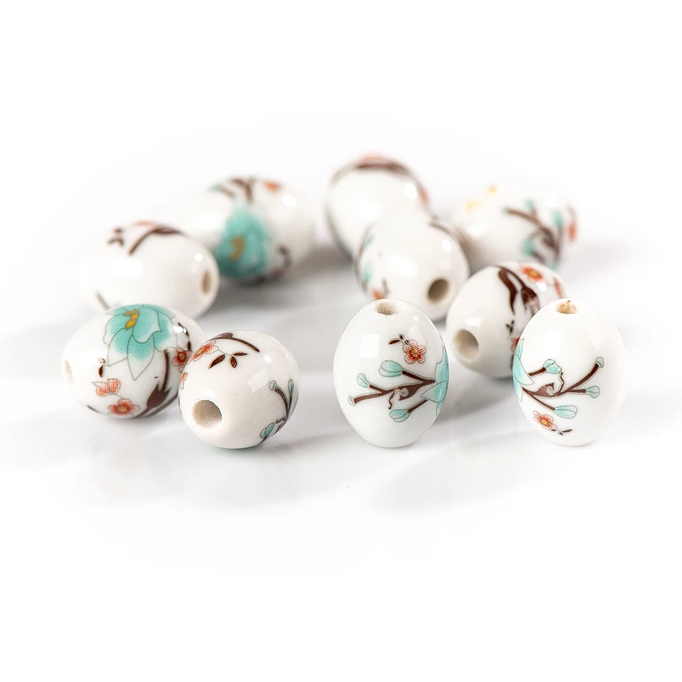 15 mm valec tvaru keramického porcelánu hrnčiarskych korálikov prívesok šperky výroby pre náramok náhrdelníka #xn526