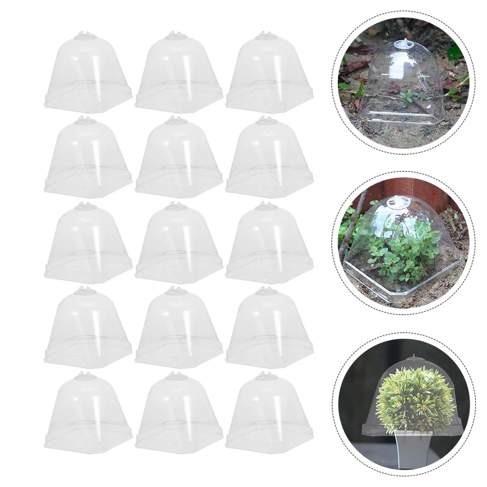 15 počítačov kvetinový hrniec sadenicový kryt Plant Dome Garden Protection Ochrana škôlky Kokery Indoor Mini skleníkové rastliny sukulentné
