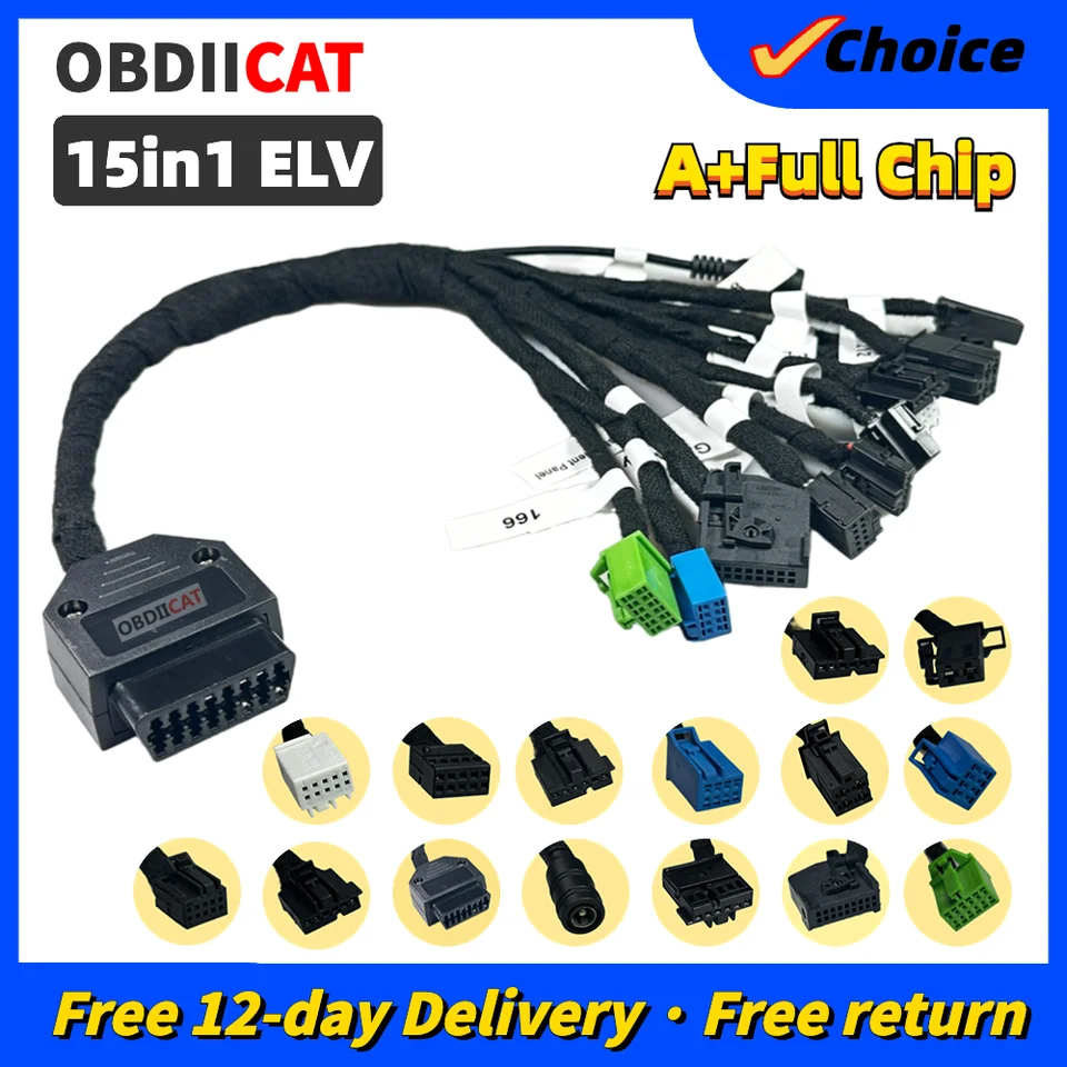 15 v 1 EIS ELV EZS Claster Platforma Testovací kábel pre Benz W164 W212 W221 W246 W218 W204 W447 VVDI CGDI ACDP IM508 MB Tool