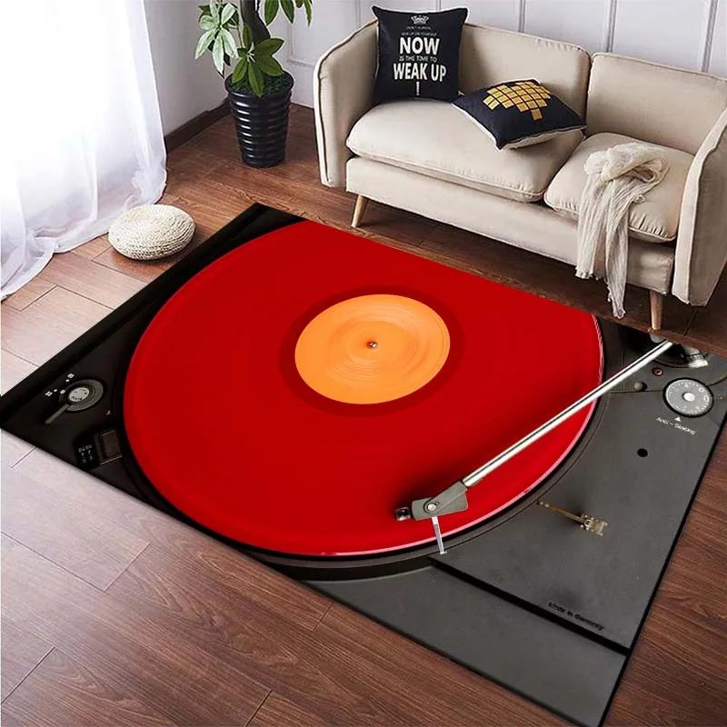 15 Vinyl Disc Player Phonograph Hudobný koberec pre spálňu Obývacia izba Koberec pre kuchyňu podlahová podlaha Domovod