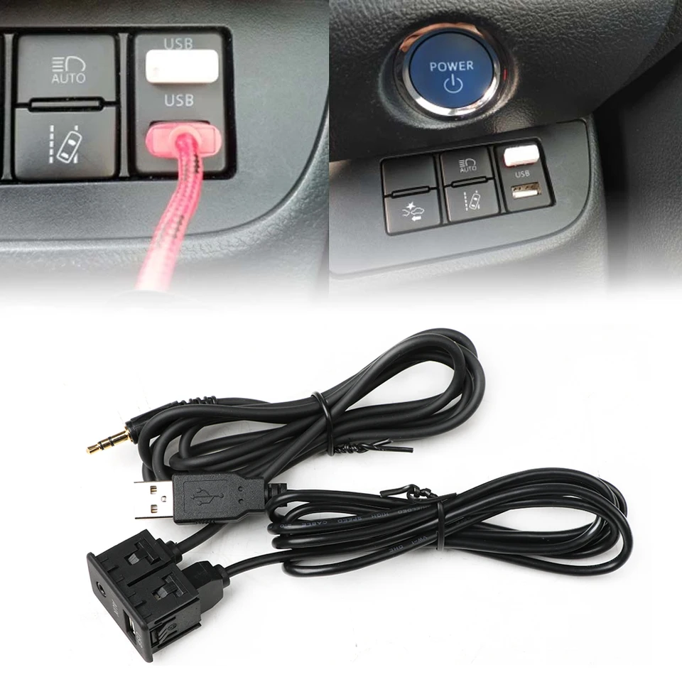 150 cm automobilová pomlčka preplachovanie Aux USB Type-C Port Panel Automatické lode Dual USB predlžovací kábel adaptér pre Volkswagen Toyota