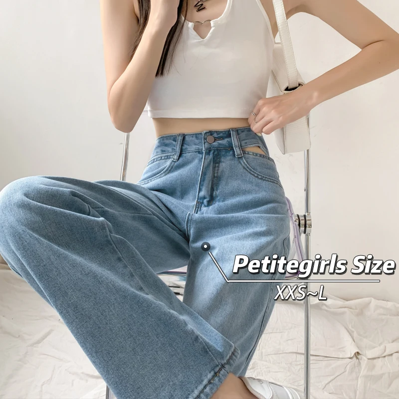 150 drobných dievčat duté džínsy dámske dámske dámske dámske priame široké nohy Love Design deväť bodov XS High Summer