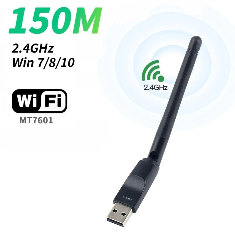 150 Mbps MT7601 Wireless Network Card Mini USB WiFi Adapter LAN Wi-Fi prijímač Dongle anténa 802.11 b/g/n pre PC Windows 2,4 GHz