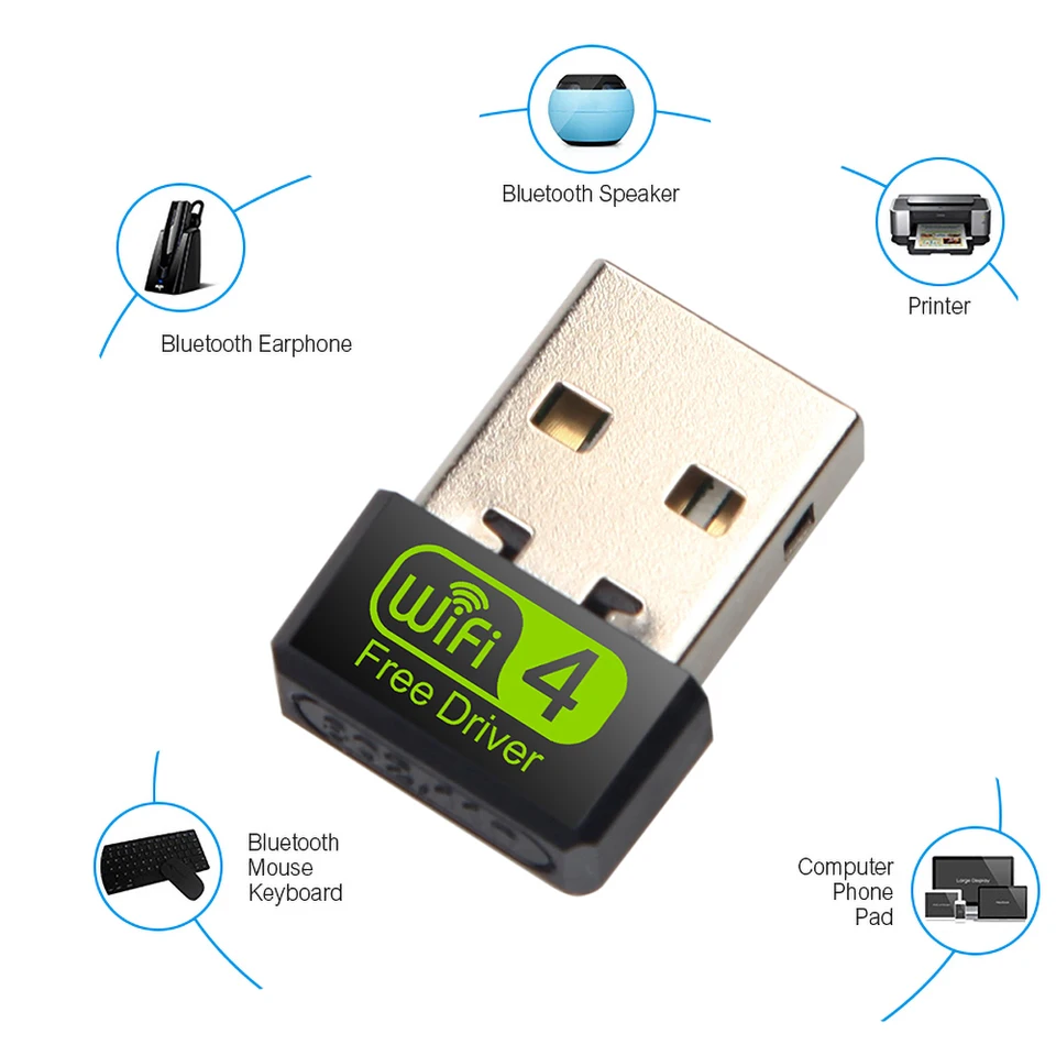 150 Mbps USB WiFi Adapter Free Driver Mini Wi-Fi adaptér pre PC USB Ethernet WiFi Dongle 2.4G Sieťová karta Antena Wi Fi prijímač