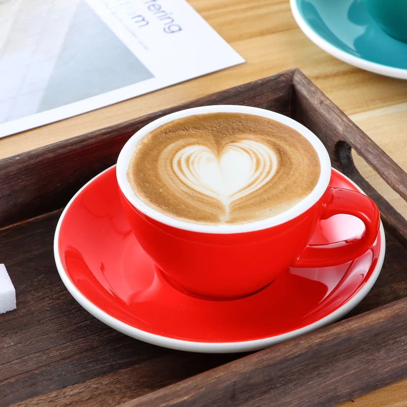 150 ml kávy šálka podšálky biely okraj tuhá farba keramický hrnček cappuccino šálky kávu hrnček na kávu Mlieko čaj Popoludňajší čaj šálky Mlieko hrnčeky